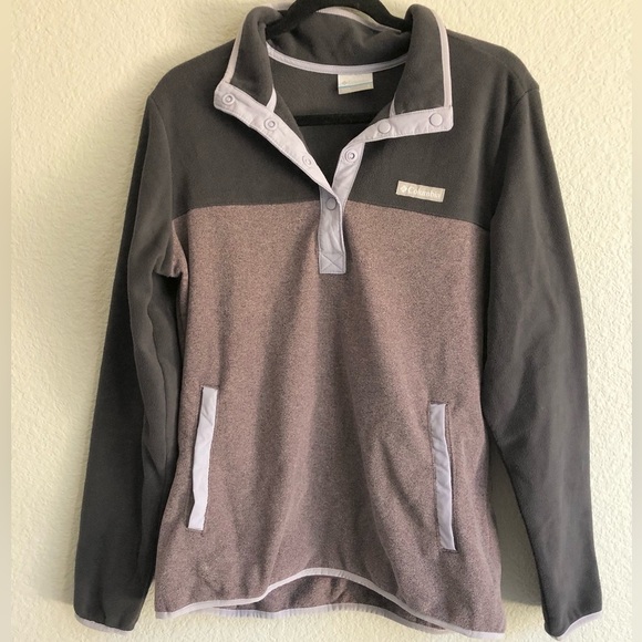 Columbia shades of purple fleece half button down sweater large - Picture 1 of 6